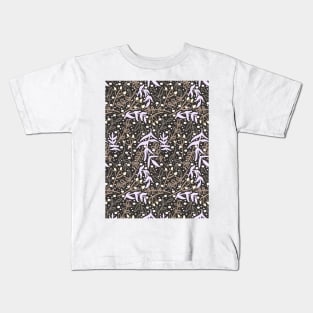 Botanicals and Dots - Hand Drawn Design - Pink, Yellow, Brown, and Dark Sage Kids T-Shirt